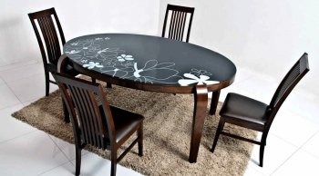 Стеклянный стол Ohio и стулья Davos купить